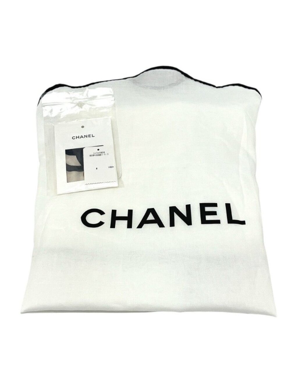 Chanel Short Sleeve T-Shirt CC Logo Wave Silk Black - Picture 3 of 9